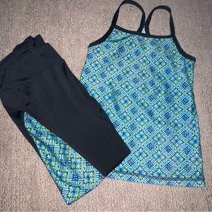 KIDPIK Girls Active Leggings and top set, Color blocked